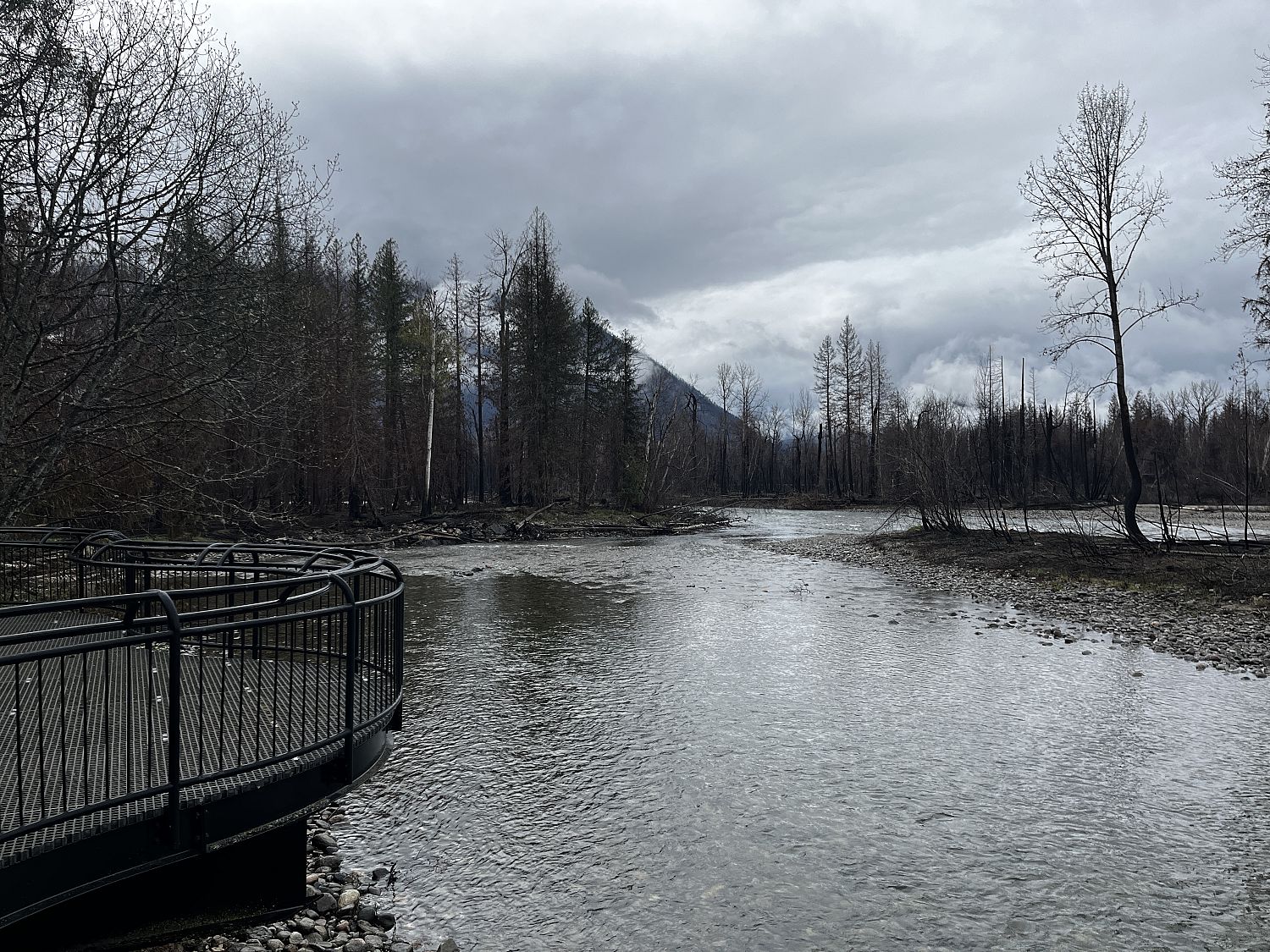 River flow from viewing platform